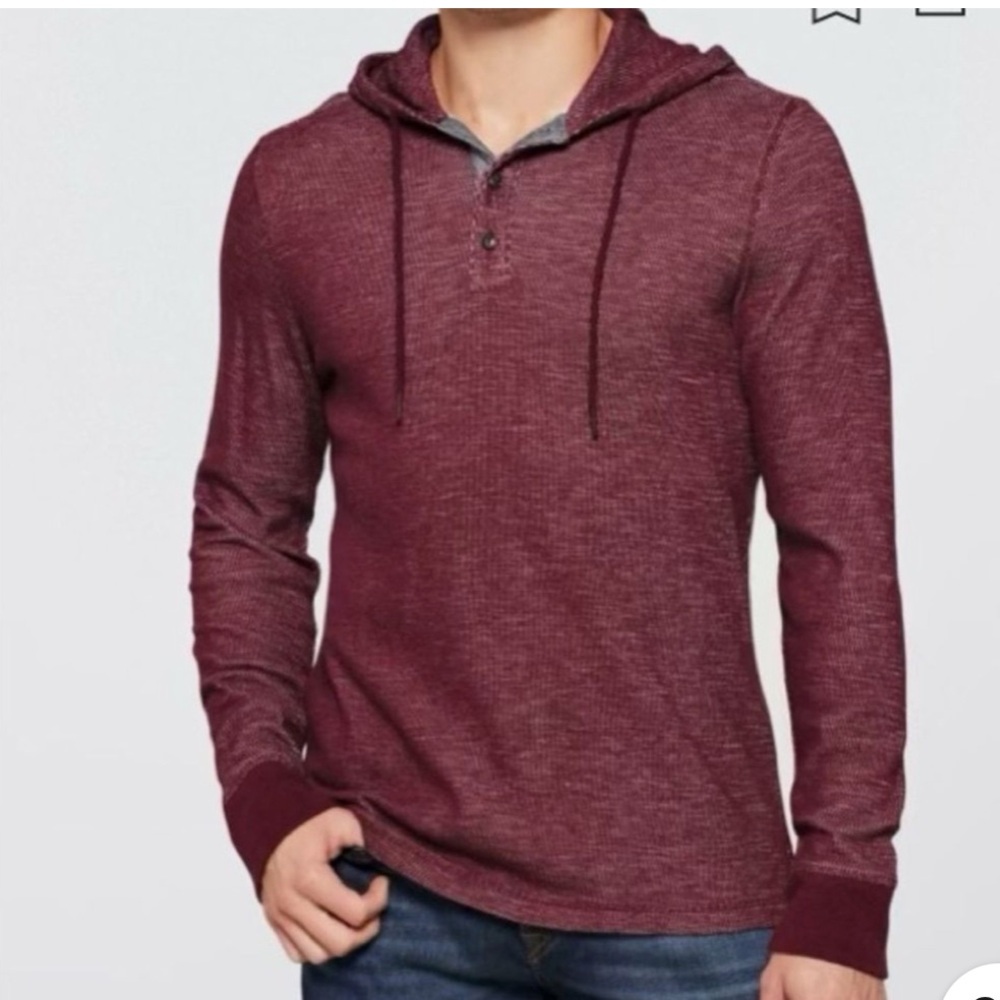 Alesbury Keaton Thermal‎ Henley Hoodie Navy Large New With Tags